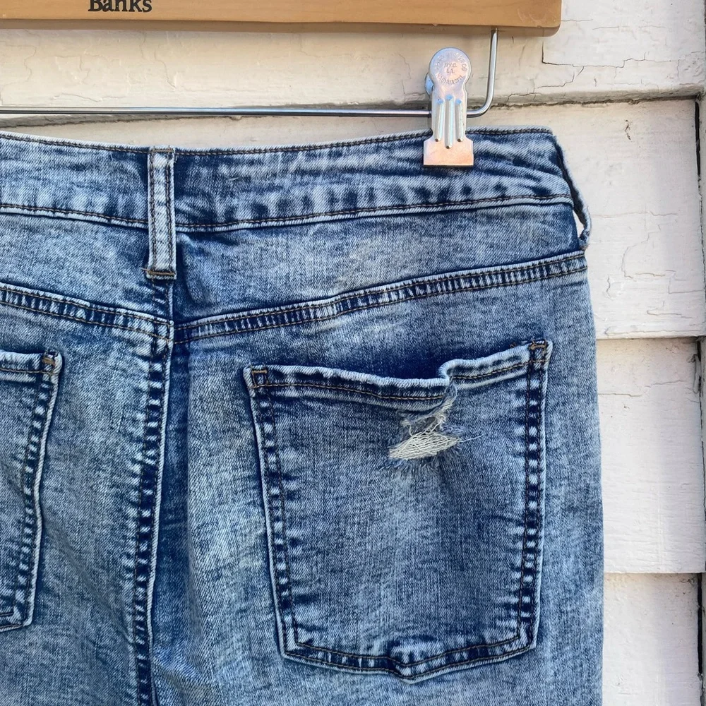 SO Blue Skinny Distressed Jeans Stretchy Denim Pants - Picture 7 of 9